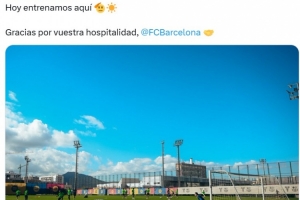 借用巴萨训练场，埃尔切官推晒照：感谢巴萨俱乐部的慷慨