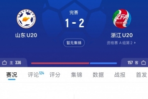 王钰栋传射助浙江2-1山东，将抽签决定浙江和新疆之间的晋级球队