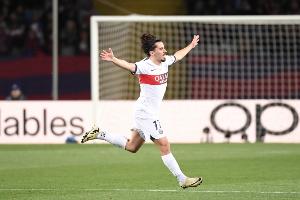 欧冠正赛单场打进3球，维蒂尼亚是巴黎队史中场球员首人