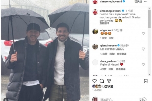 吉奥瓦尼·西蒙尼晒与父亲合照：无比特别的时光，感谢您来看我