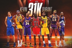 KD：刚入联盟时认为那些伟大球员是英雄&遥不可及 他们树立了标杆