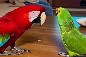 逆天！这两只鹦鹉怎么培养成皇马和巴萨球迷的，养鹦鹉的是个人才