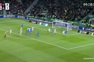 又是旧将！阿尔瓦罗晃开防守后推死角，皇马再次落后