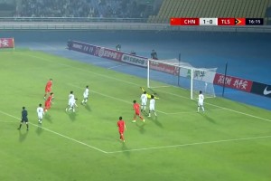 万项倒三角传中，张旭尧点球点推杆破门