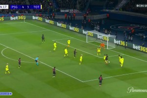 停不下来！维蒂尼亚造点+点射完成帽子戏法！巴黎5-3领先热刺！