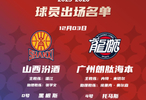 CBA俱乐部杯D组山西vs广州大名单公布